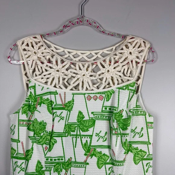Lilly Pulitzer Lacina Mint Julep Kentucky Derby Shift Lattice Dress Size 10 - Picture 3 of 15